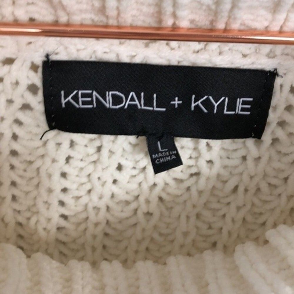 Kendall+Kylie Black Label Cowl-Neck White Soft Sweater Like New Condition Large - Picture 4 of 6